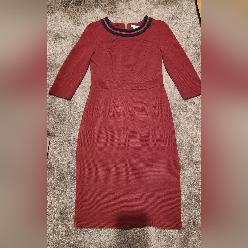 Boden Burgandy Ottoman Midi Dress